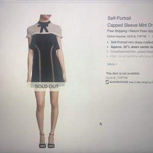 Self-Portrait Capped Sleeve Mini dress